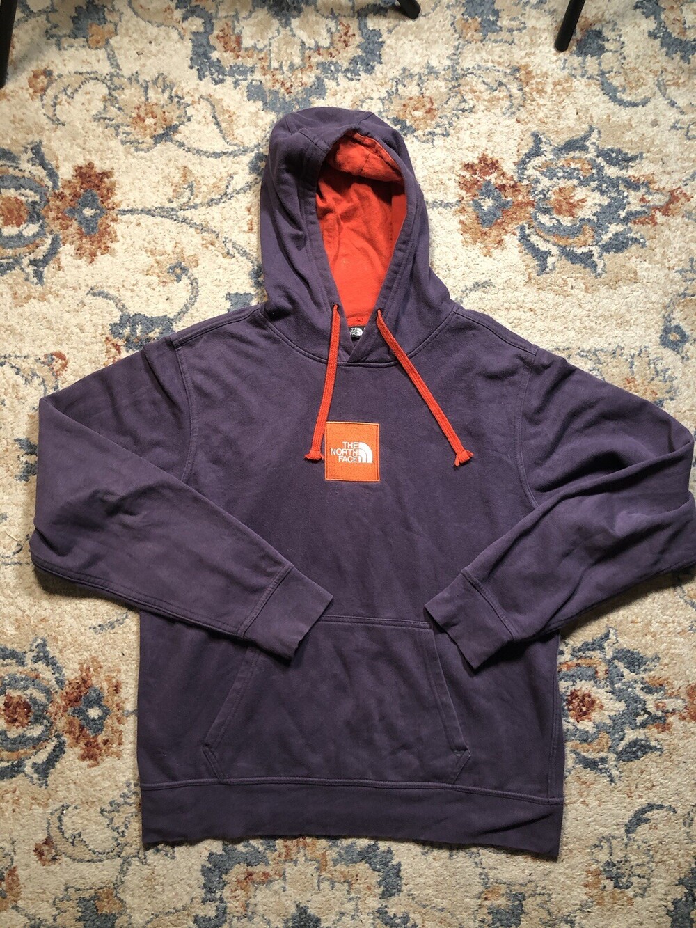 The North Face Hoodie Mens Medium Purple Mid Logo Fleece Sweatshirt